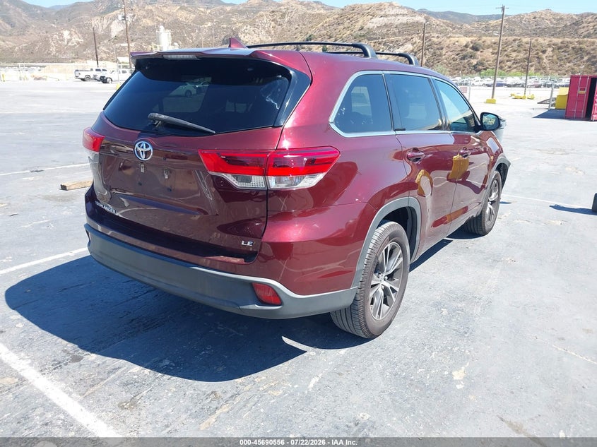 Vin: 5tdzzrfh6hs218404, lot: 46189163, toyota highlander le plus 20174