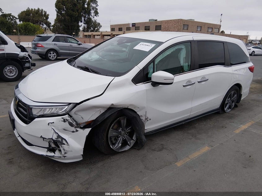Vin: 5fnrl6h56nb011210, lot: 46189420, honda odyssey ex 20222