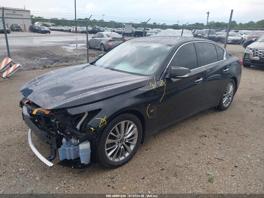 Vin: jn1ev7ar4jm438319, lot: 46189966, infiniti q50 3.0t luxe 20182