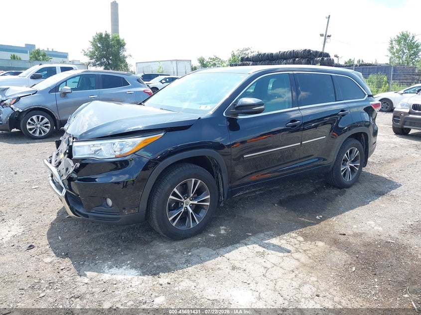 Vin: 5tdjkrfh1gs271169, lot: 46190059, toyota highlander xle v6 20162