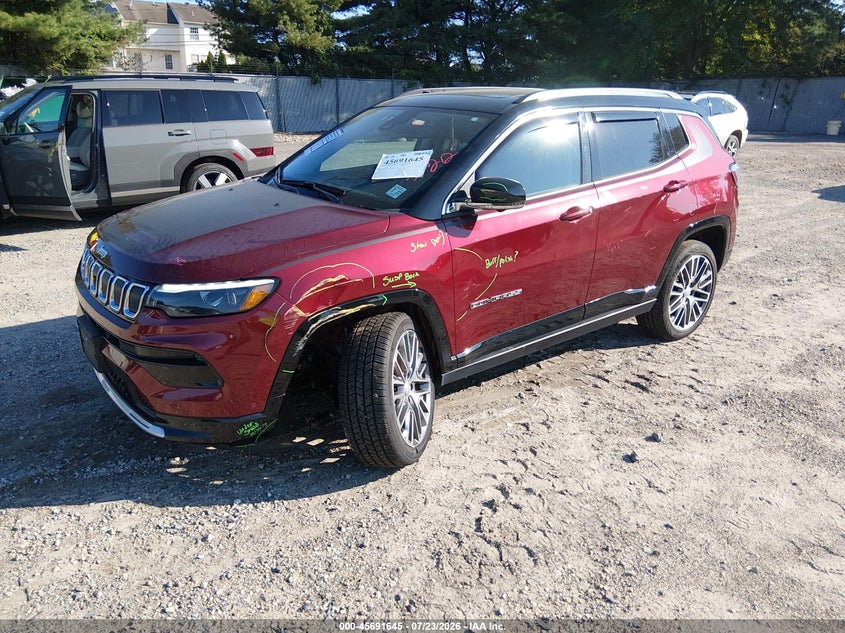 Vin: 3c4njdcb6nt147909, lot: 46190273, jeep compass limited 4x4 20222