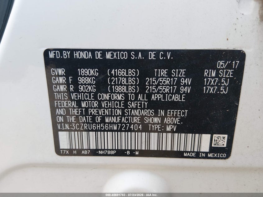 2017 HONDA HR-V EX · Фото 9