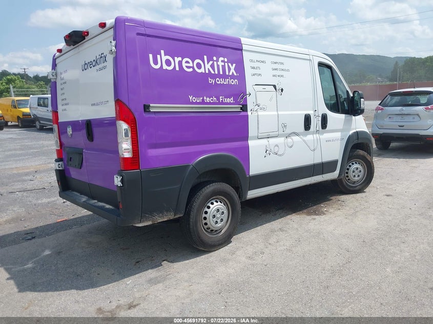 Vin: 3c6lrvng5te165826, lot: 46190420, ram promaster 1500 tradesman low roof 118 wb w/pass seat 20264