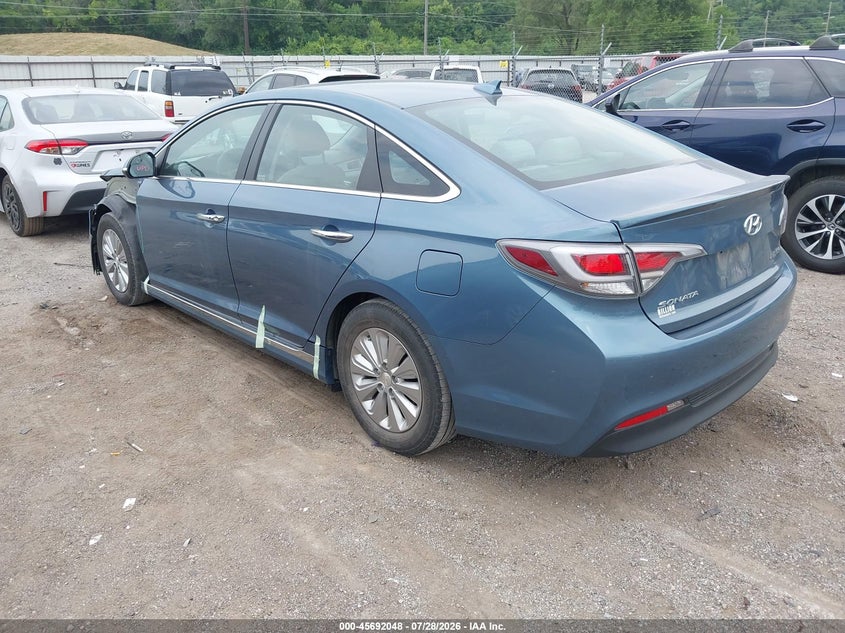 Vin: kmhe24l10ga016274, lot: 46190676, hyundai sonata hybrid se 20163