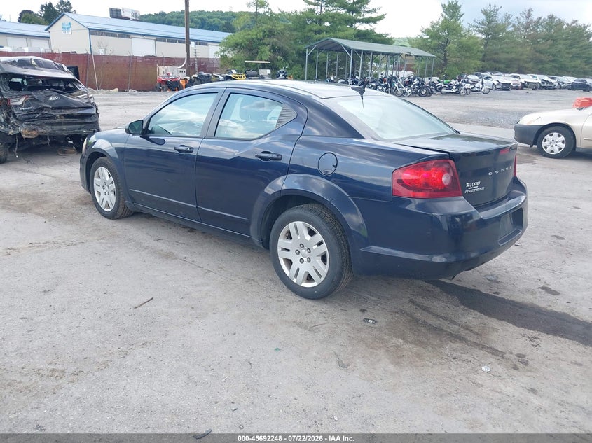 Vin: 1c3cdzag8cn309356, lot: 46190876, dodge avenger se 20123