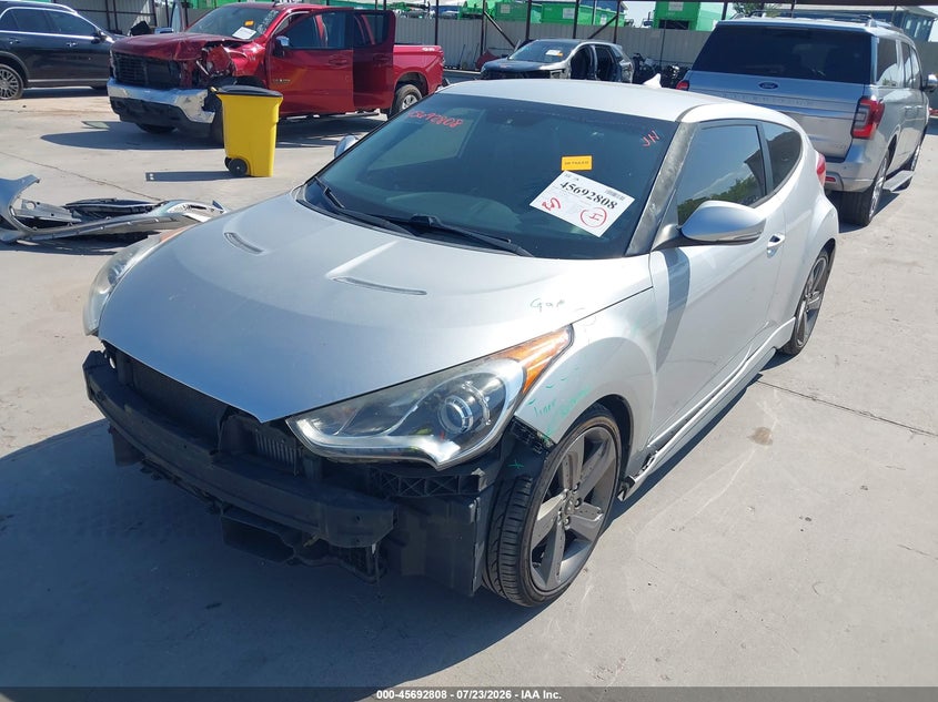 Vin: kmhtc6ae9du154508, lot: 46191436, hyundai veloster turbo w/black 20132