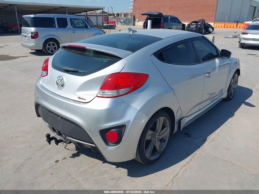 Vin: kmhtc6ae9du154508, lot: 46191436, hyundai veloster turbo w/black 20134