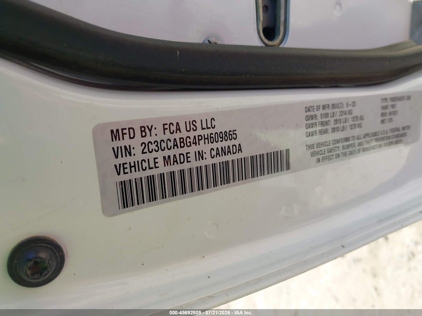 2023 Chrysler 300 300S VIN: 2C3CCABG4PH609865 Lot: 45692809