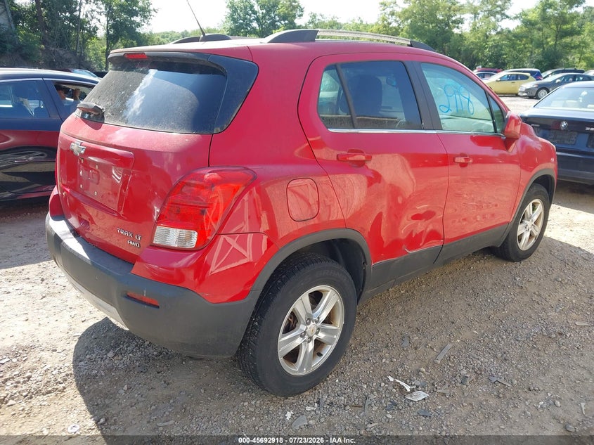 Vin: kl7cjrsb3fb204850, lot: 46191546, chevrolet trax lt 20154
