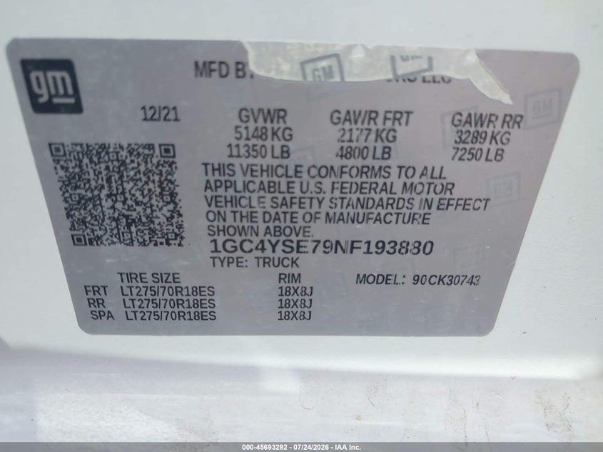 2022 CHEVROLET SILVERADO 3500HD auction photo 8