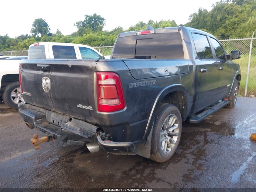 Vin: 1c6srfjt2ln188481, lot: 46192159, ram 1500 laramie  4x4 5'7 box 20204