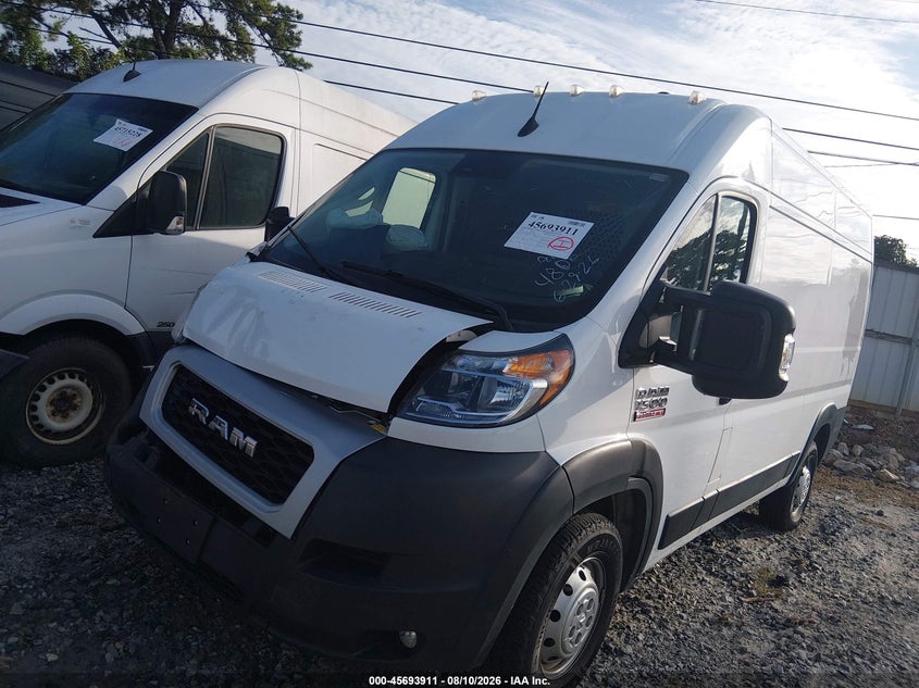 Vin: 3c6lrvbg4ne124806, lot: 46192539, ram promaster 1500 high roof 136 wb 20222