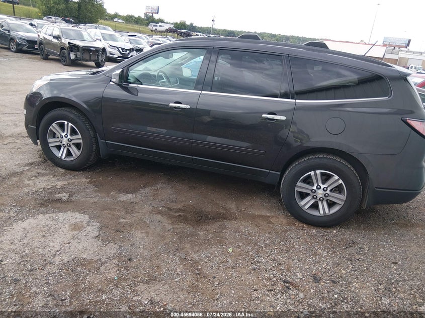 Vin: 1gnkrhkd3fj380944, lot: 46192684, chevrolet traverse lt 20153