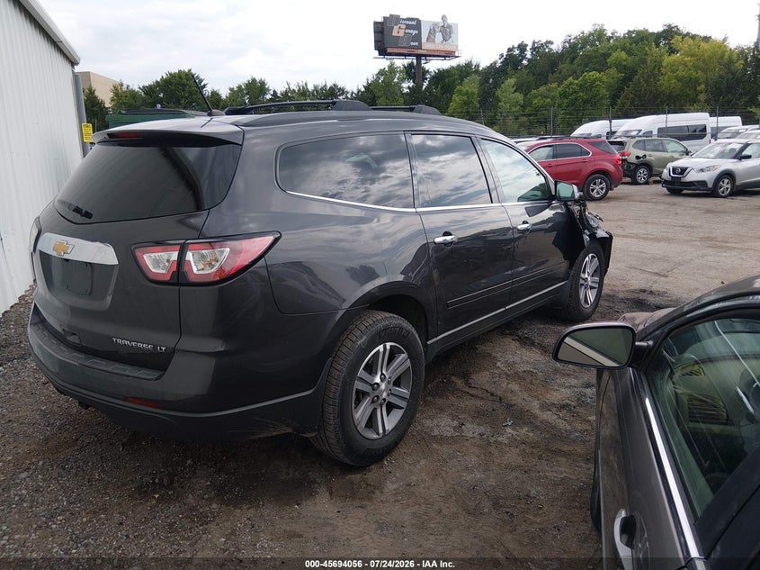 Vin: 1gnkrhkd3fj380944, lot: 46192684, chevrolet traverse lt 20154