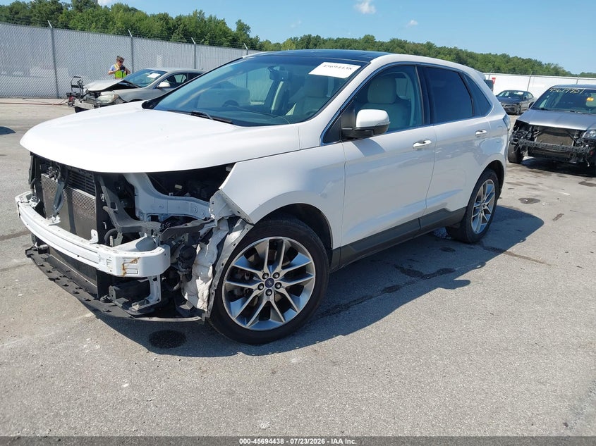 Vin: 2fmtk4k8xfbc02929, lot: 46193066, ford edge titanium 20152