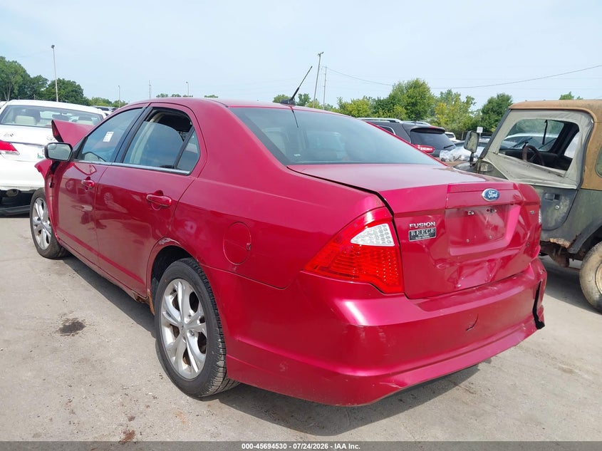 Vin: 3fahp0ha2cr174948, lot: 46193158, ford fusion se 20123