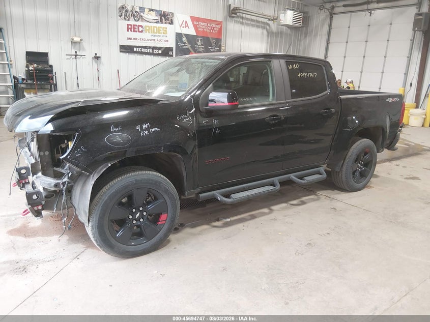 Vin: 1gcgtcen8m1100889, lot: 46193375, chevrolet colorado 4wd  short box lt 20212