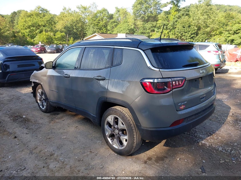 Vin: 3c4njdcb9mt605019, lot: 46193413, jeep compass limited 4x4 20213