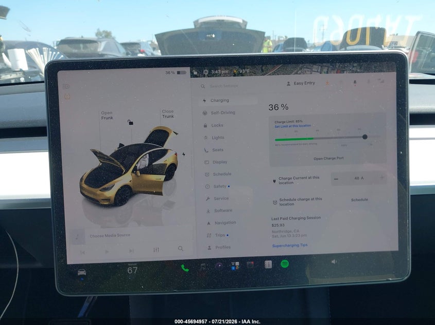 2023 Tesla Model Y Awd/Long Range Dual Motor All-Wheel Drive VIN: 7SAYGDEE5PF605673 Lot: 45694957