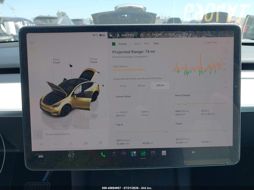 2023 Tesla Model Y Awd/Long Range Dual Motor All-Wheel Drive VIN: 7SAYGDEE5PF605673 Lot: 45694957