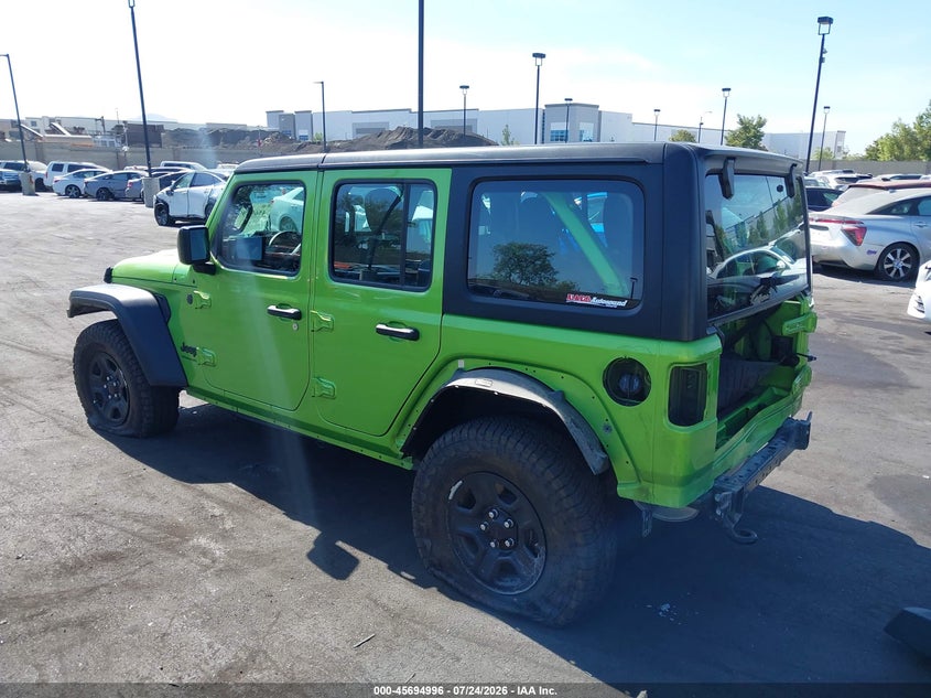 Vin: 1c4pjxdgxsw548454, lot: 46193624, jeep wrangler 4-door sport 4x4 20253