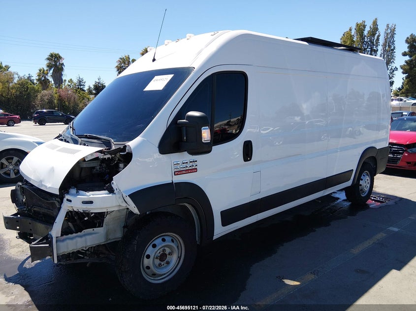 Vin: 3c6lrvdg5me527673, lot: 46193749, ram promaster 2500 high roof 159 wb 20212