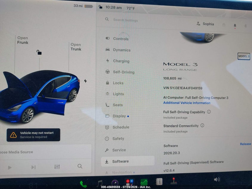 2018 TESLA MODEL 3 auction photo 7