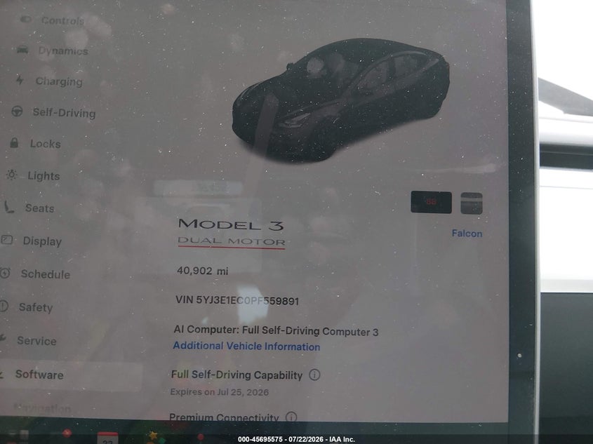 2023 Tesla Model 3 Performance Dual Motor All-Wheel Drive VIN: 5YJ3E1EC0PF559891 Lot: 45695575