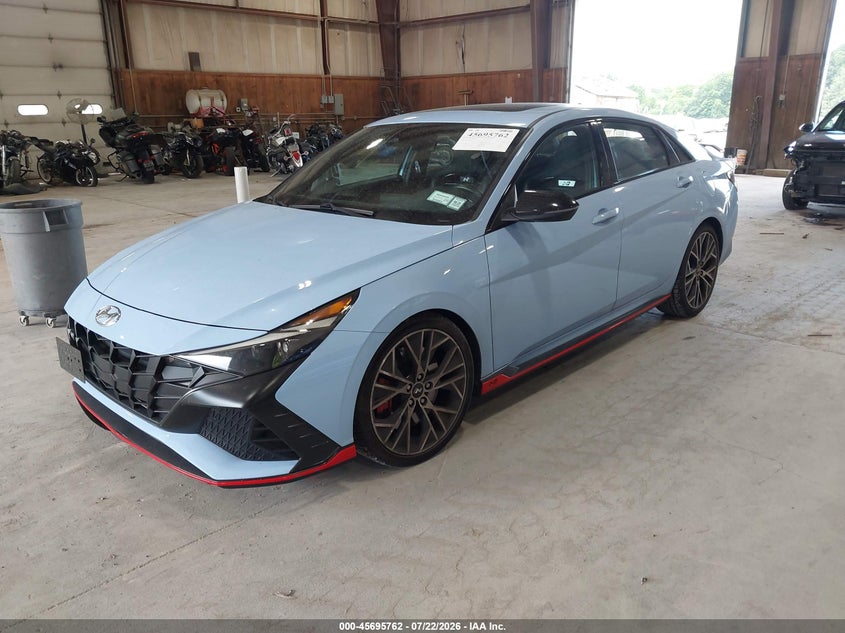 Vin: kmhlw4ak3nu006311, lot: 46194390, hyundai elantra n 20222