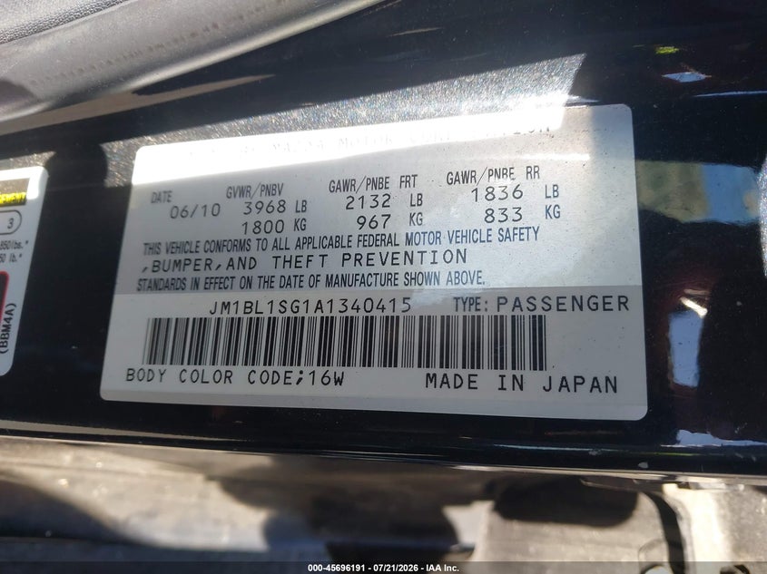 2010 Mazda Mazda3 I Sport VIN: JM1BL1SG1A1340415 Lot: 45696191
