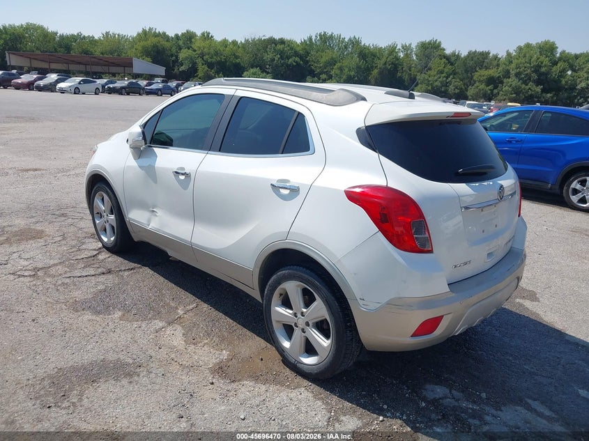 Vin: kl4cjcsb5fb075293, lot: 46195098, buick encore leather 20153