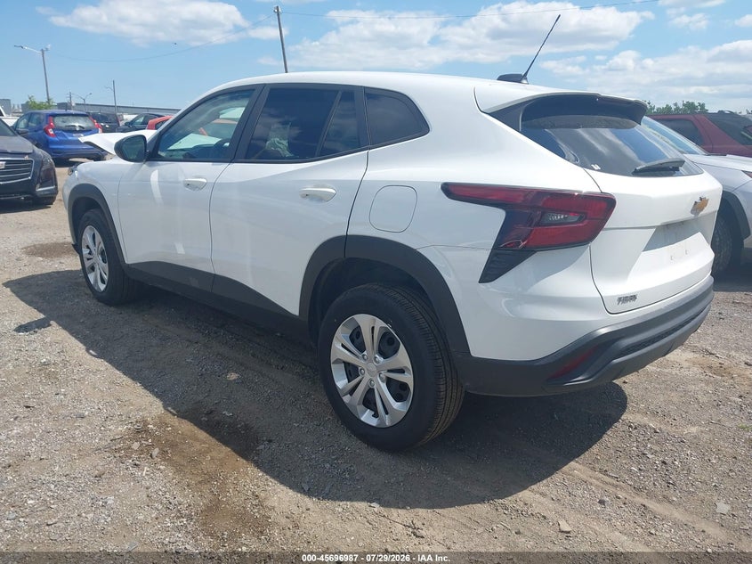 Vin: kl77lfep8sc118052, lot: 46195614, chevrolet trax fwd ls 20253