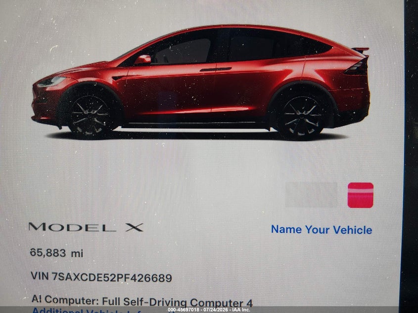 2023 TESLA MODEL X auction photo 7