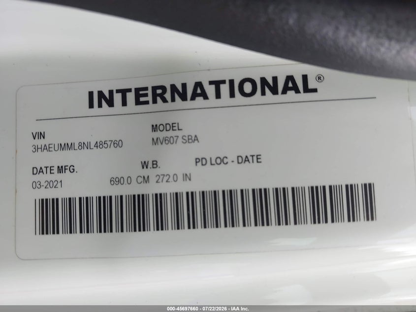 2022 INTERNATIONAL MV auction photo 8
