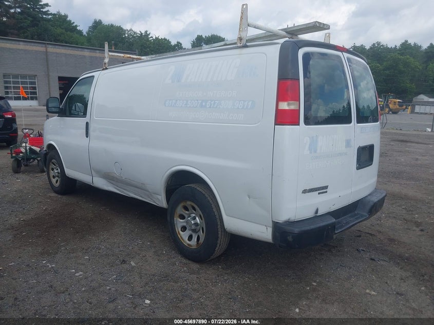 Vin: 1gcsgafx3d1188236, lot: 46196518, chevrolet express 1500 work van 20133