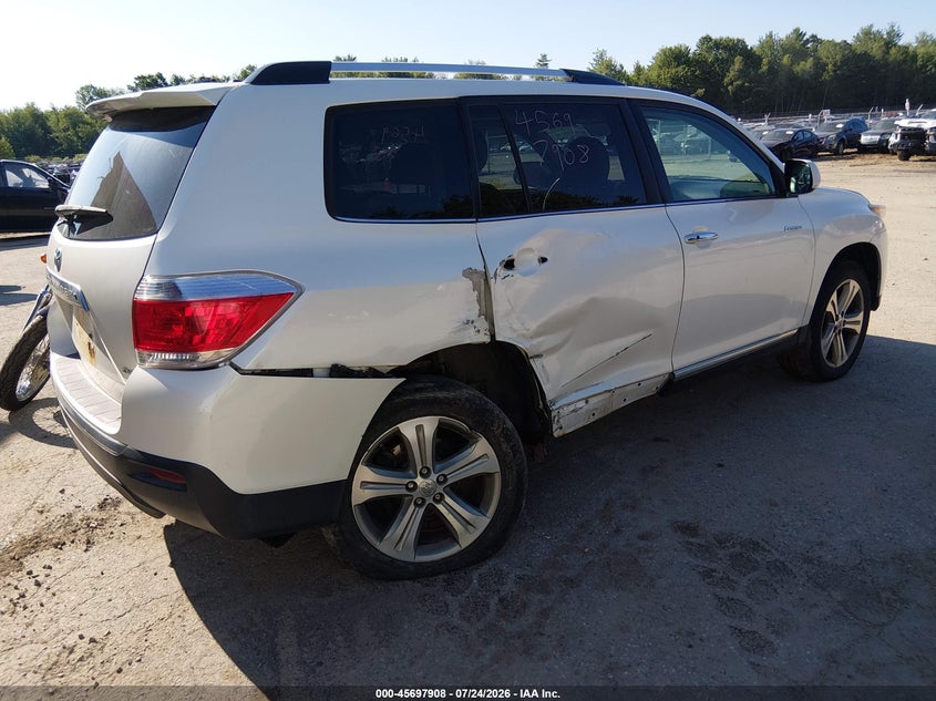 Vin: 5tddk3eh6ds252916, lot: 46196536, toyota highlander limited v6 20134