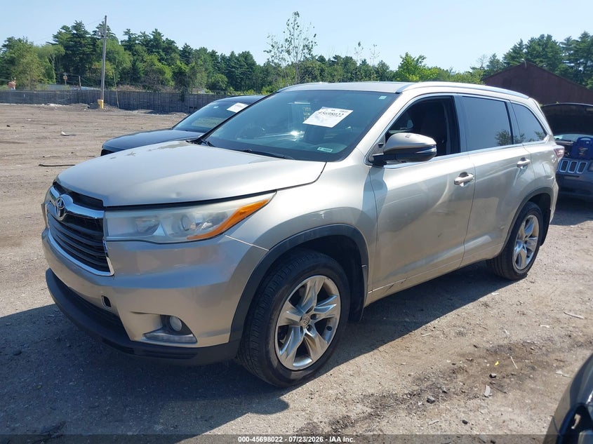 Vin: 5tddkrfh5es040043, lot: 46196650, toyota highlander limited v6 20142