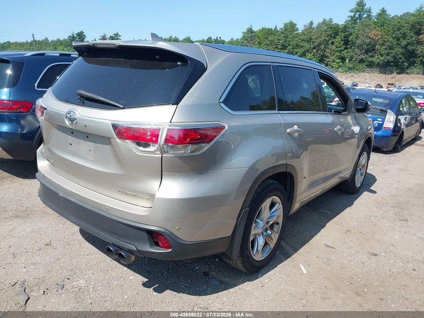 Vin: 5tddkrfh5es040043, lot: 46196650, toyota highlander limited v6 20144