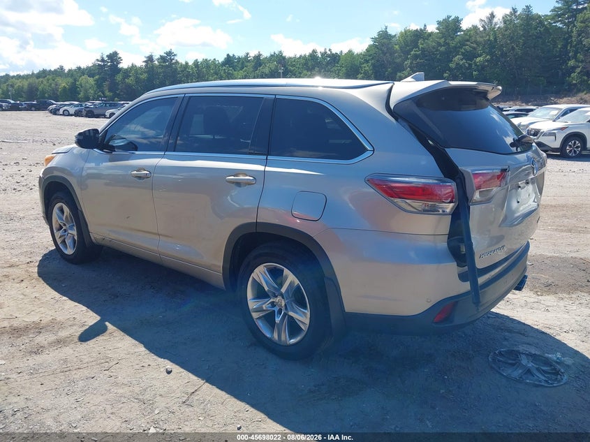 Vin: 5tddkrfh5es040043, lot: 46196650, toyota highlander limited v6 20143