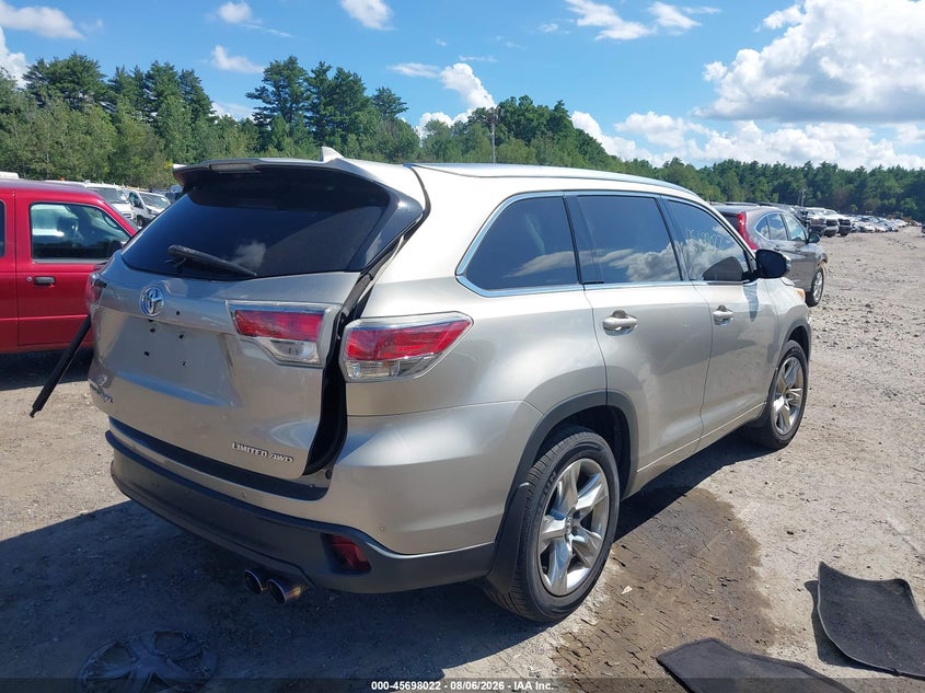 Vin: 5tddkrfh5es040043, lot: 46196650, toyota highlander limited v6 20144