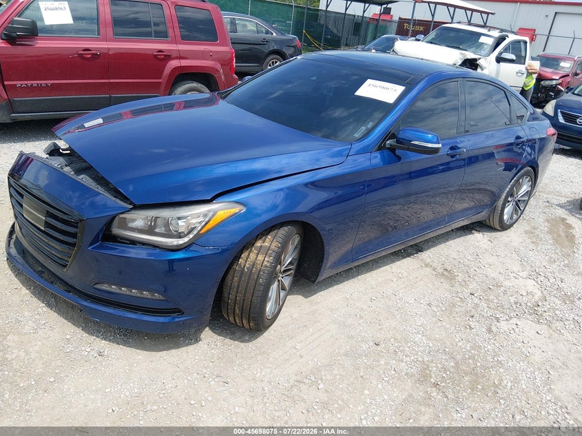 Vin: kmhgn4je8fu036596, lot: 46196703, hyundai genesis 3.8 technology 20152