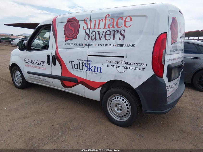 Vin: zfbhrfab3m6u27934, lot: 46196984, ram promaster city tradesman 20213