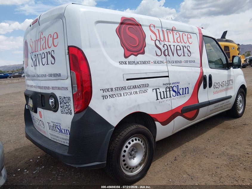 Vin: zfbhrfab3m6u27934, lot: 46196984, ram promaster city tradesman 20214