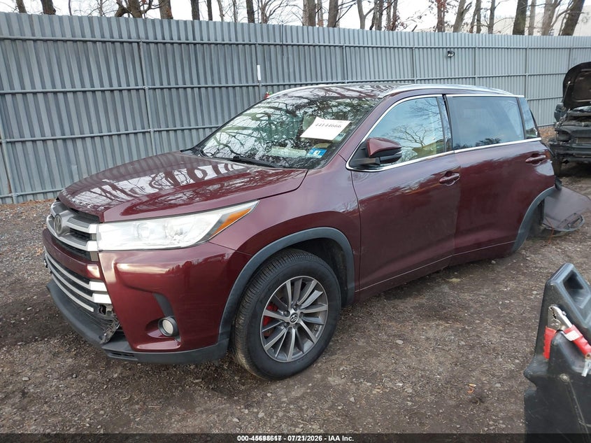 2018 Toyota Highlander, Rear, IAAI, VIN 5TDKZRFH7JS242539 — photo 2