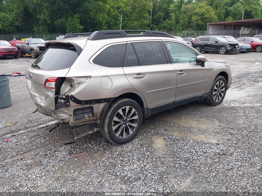 Vin: 4s4bsbjc6f3266925, lot: 46197602, subaru outback 2.5i limited 20154