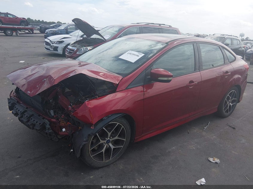 Vin: 1fadp3f23fl298791, lot: 46197734, ford focus se 20152