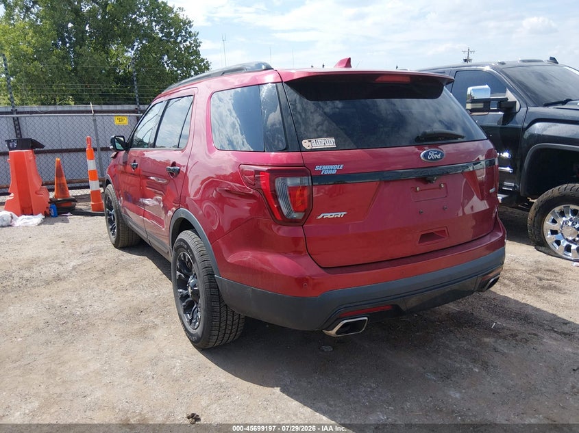 Vin: 1fm5k8gt6hgd54005, lot: 46197825, ford explorer sport 20173