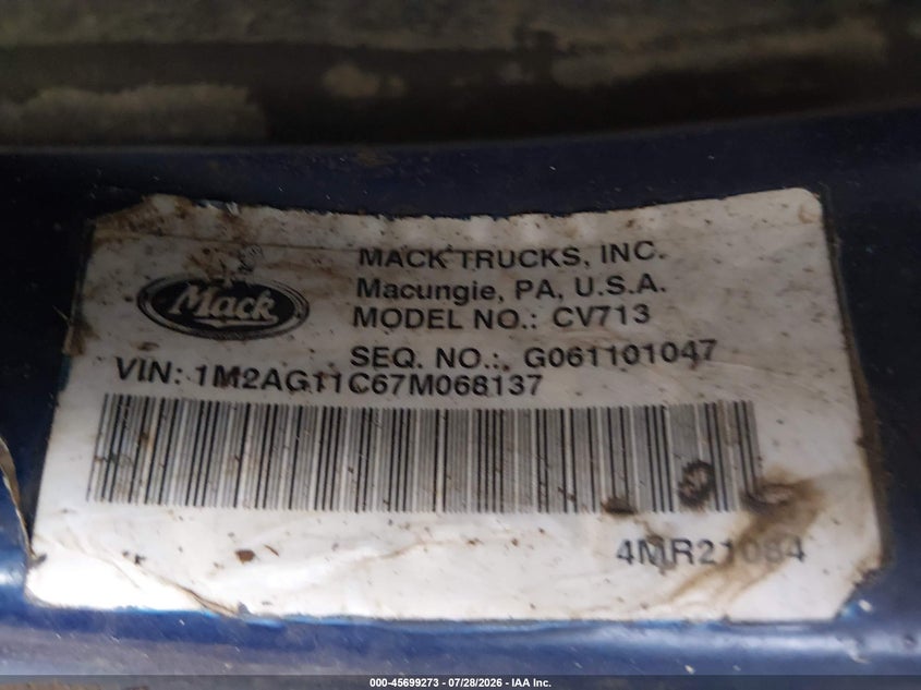 2007 MACK 700 auction photo 8