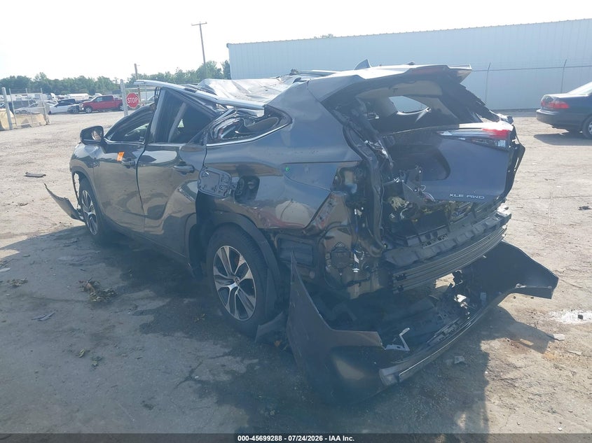 Vin: 5tdgzrbh1ns592797, lot: 46197916, toyota highlander xle 20223