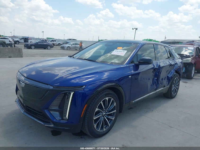 Vin: 1gykpurk5sz309715, lot: 46198199, cadillac lyriq sport 1 rwd 20252